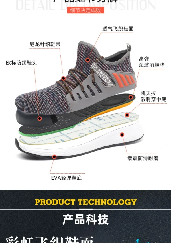 Work Sneakers Mens – Breathable Steel Toe Safety Shoes for Summer - Image 5