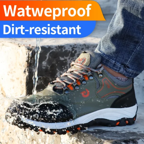 Work Sneakers Mens: Steel Toe Waterproof Anti-Puncture Safety Shoes.
