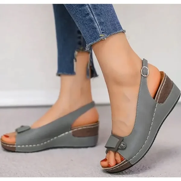 Comfy Work Shoes Womens Retro Wedges Summer Casual Comfortable Sandals - Image 2