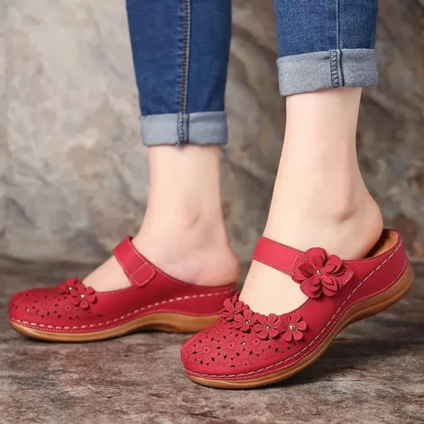 Comfy Work Shoes Womens Middle Heel Sandals Outdoor Summer Slippers
