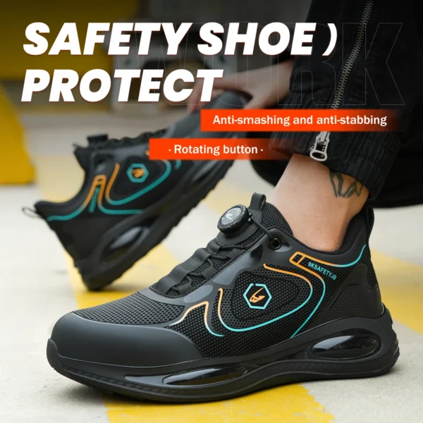 Work Sneakers Mens – Lace-Free Steel Toe Safety Shoes for All-Day Comfort - Image 3