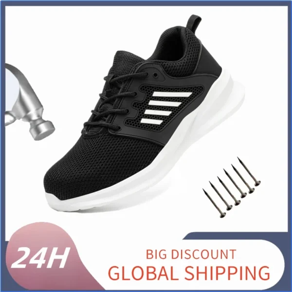 Lightweight Comfortable Work Sneakers Mens – Steel Toe, Slip-On, Puncture-Proof