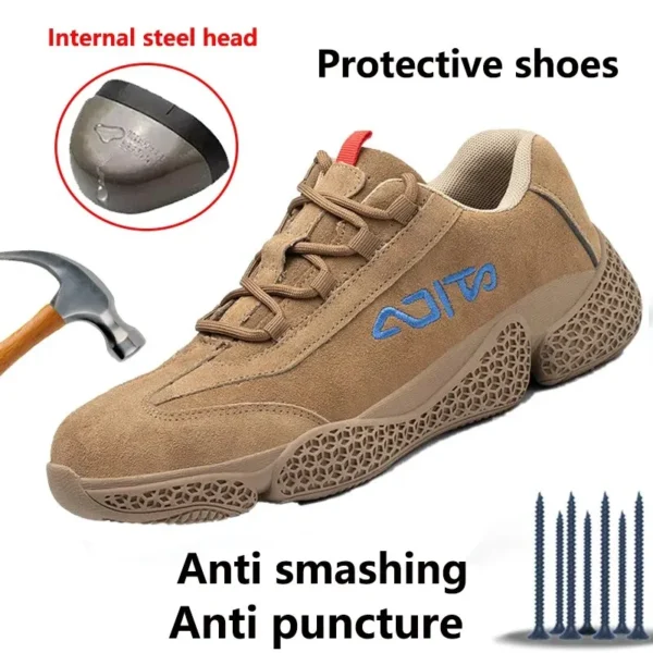 Work Sneakers Mens – Anti-Slip, Impact Resistant, Comfortable Safety Shoes