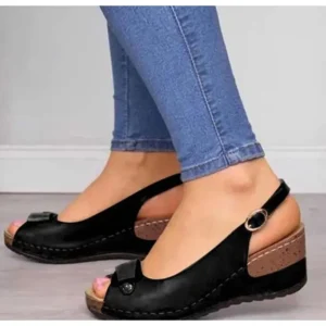 Comfy Work Shoes Womens Retro Wedges Summer Casual Comfortable Sandals