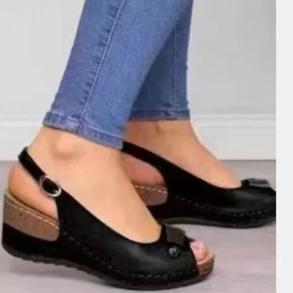 Comfy Work Shoes Womens Retro Wedges Summer Casual Comfortable Sandals - Image 4