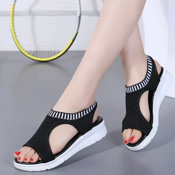 Comfy Work Shoes Womens Breathable Wedge Heel Summer Platform Sandals - Image 3