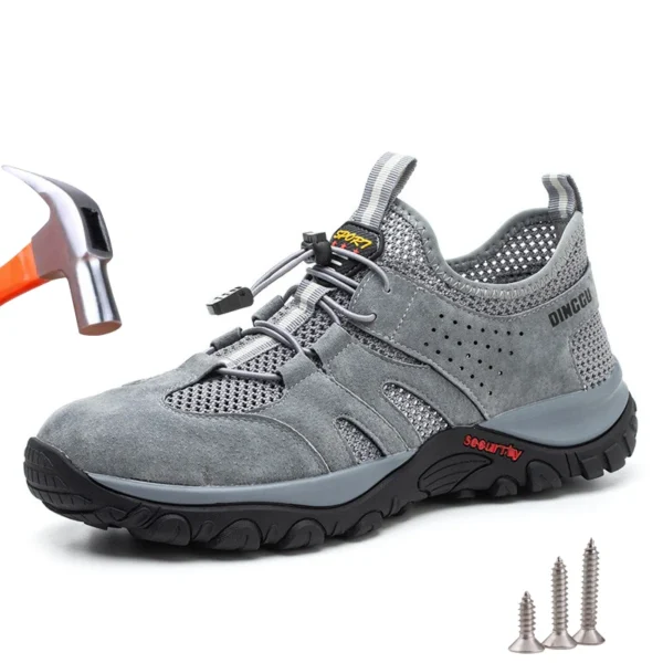 Work Sneakers Mens: Breathable Steel Toe Anti-Puncture Safety Boots.