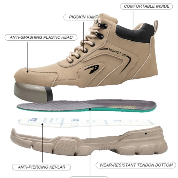 Work Sneakers Mens – Steel Toe High-Top Safety Shoes for Maximum Protection - Image 2