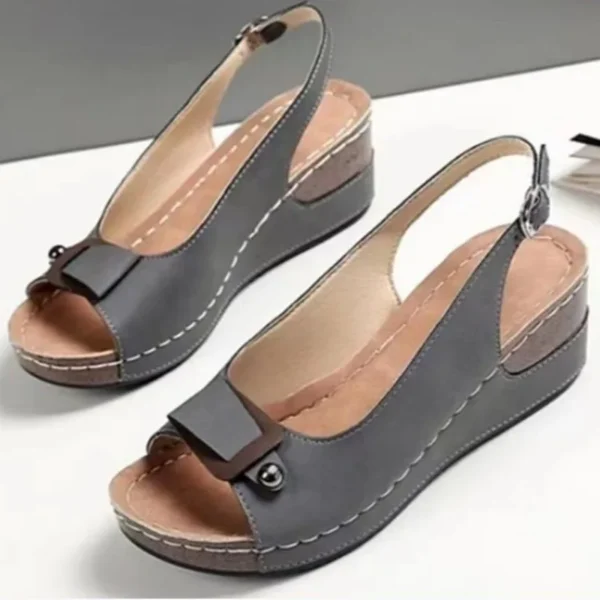 Comfy Work Shoes Womens Retro Wedges Summer Casual Comfortable Sandals - Image 3
