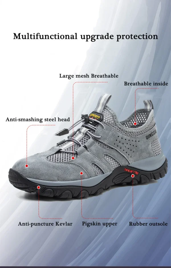 Work Sneakers Mens: Breathable Steel Toe Anti-Puncture Safety Boots. - Image 6