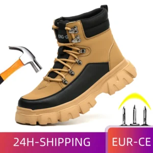 Work Sneakers Mens – Indestructible Steel Toe Safety Shoes with Non-Slip Sole