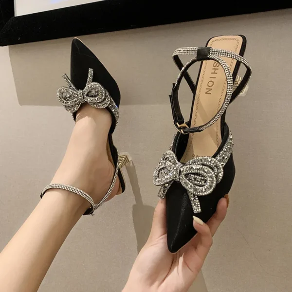 Comfy Work Shoes Womens Beige Clear Heels Buckle Strap Sandals