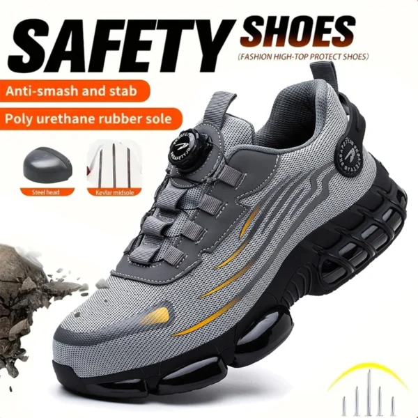 Work Sneakers Mens – Breathable Anti-Smash & Anti-Puncture Safety Shoes