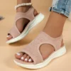 Comfy Work Shoes Womens: Summer Comfort Platform Wedge Sandals - Image 4
