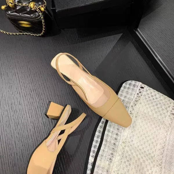Comfy Work Shoes Womens Pointed Toe Chunky Heel Office Pumps - Image 4