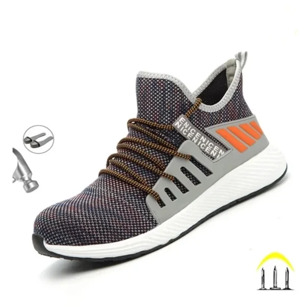 Work Sneakers Mens – Breathable Steel Toe Safety Shoes for Summer