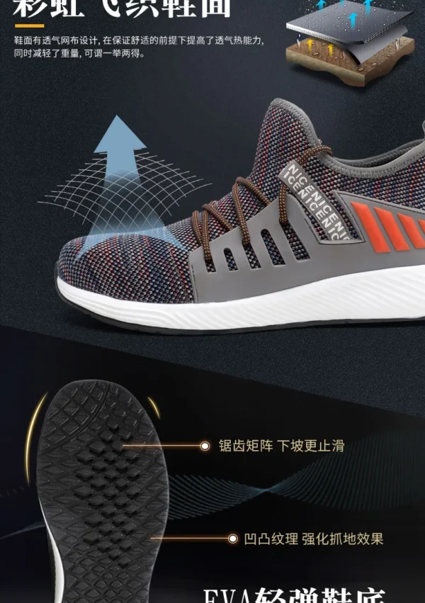 Work Sneakers Mens – Breathable Steel Toe Safety Shoes for Summer - Image 6