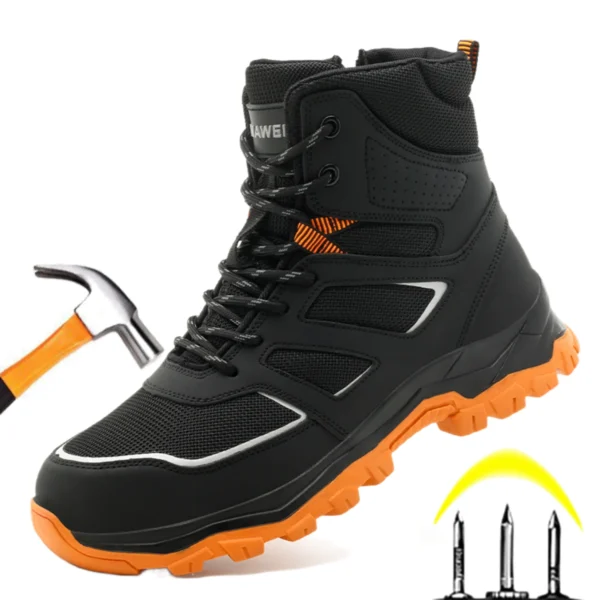 Work Sneakers Mens – Breathable Steel Toe Safety Shoes for All-Day Comfort