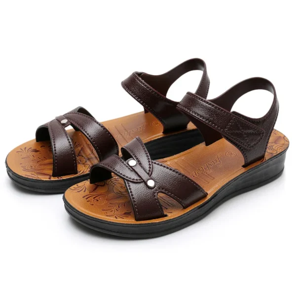 Women's Summer Wedges Sandals Open Toe Slip On Comfy Slippers Beach - Image 4