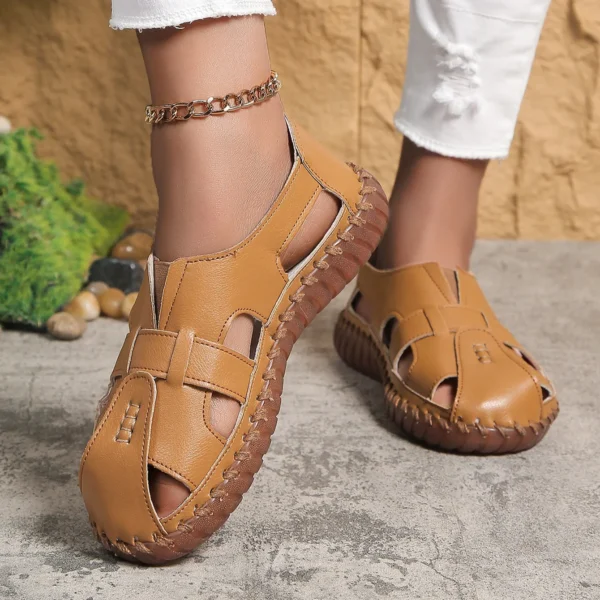 Comfy Work Shoes Womens Summer Flats Non-Slip Breathable Soft Loafers - Image 3