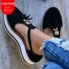 Comfy Work Shoes Womens Height Increase Fringe Buckle Casual Sandals