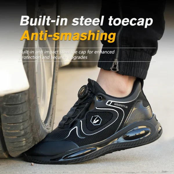 Work Sneakers Mens – Lightweight Steel Toe Safety Shoes for Protection
