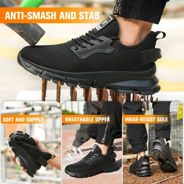 Work Sneakers Mens – 2024 Lightweight Anti-Smash Safety Shoes - Image 3
