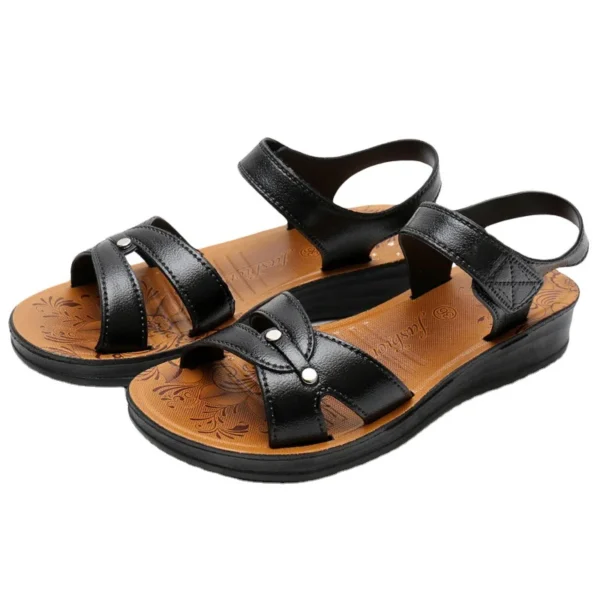 Women's Summer Wedges Sandals Open Toe Slip On Comfy Slippers Beach - Image 5