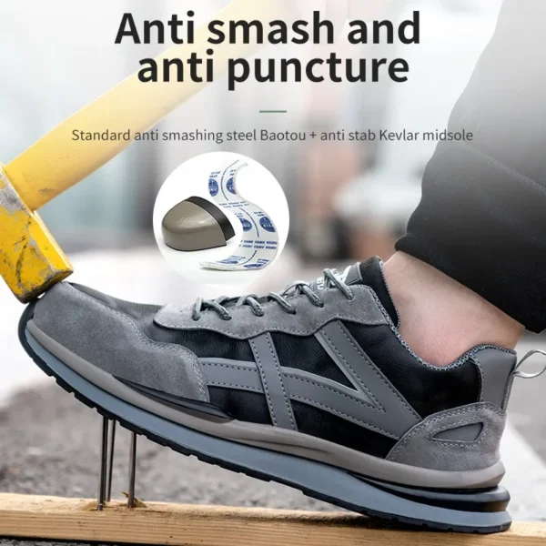 Work Sneakers Mens: Comfortable Steel Toe Safety Shoes. - Image 3