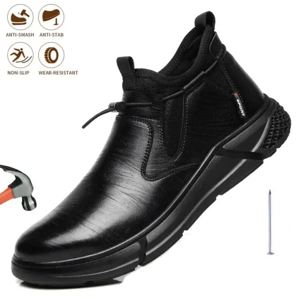 Work Sneakers Mens – Lightweight Steel Toe Puncture-Proof Safety Shoes