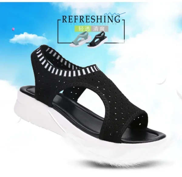 Comfy Work Shoes Womens Breathable Wedge Heel Summer Platform Sandals - Image 5