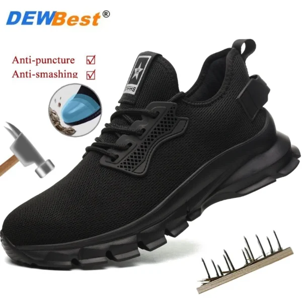 Work Sneakers Mens – 2024 Lightweight Anti-Smash Safety Shoes