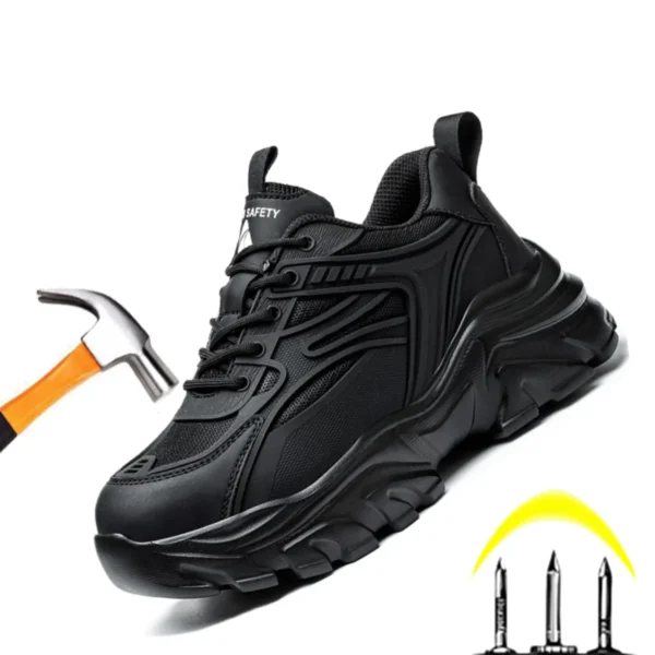 Work Sneakers Mens – Lightweight Breathable Steel Toe Safety Shoes