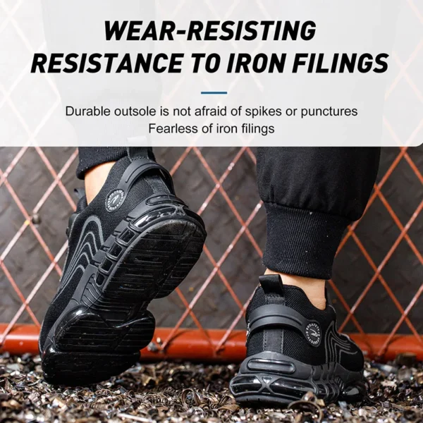 Work Sneakers Mens – Rotary Buckle Steel Toe Safety Shoes for Protection - Image 2