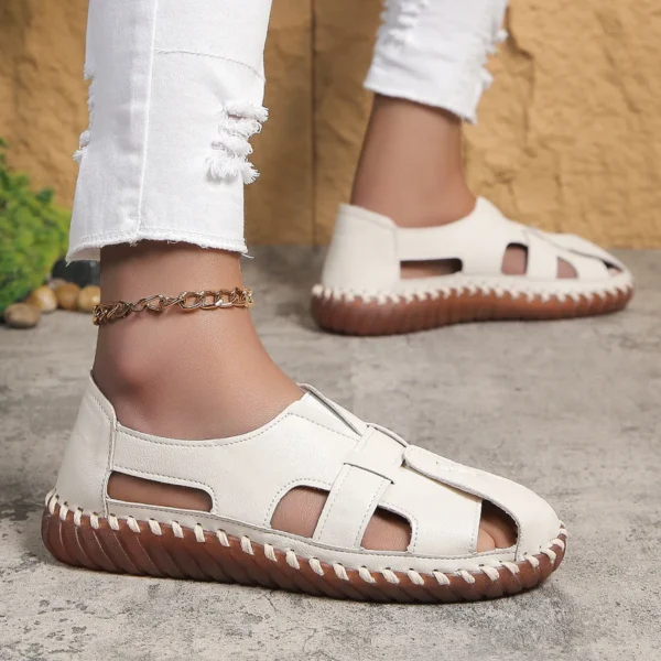 Comfy Work Shoes Womens Summer Flats Non-Slip Breathable Soft Loafers - Image 2